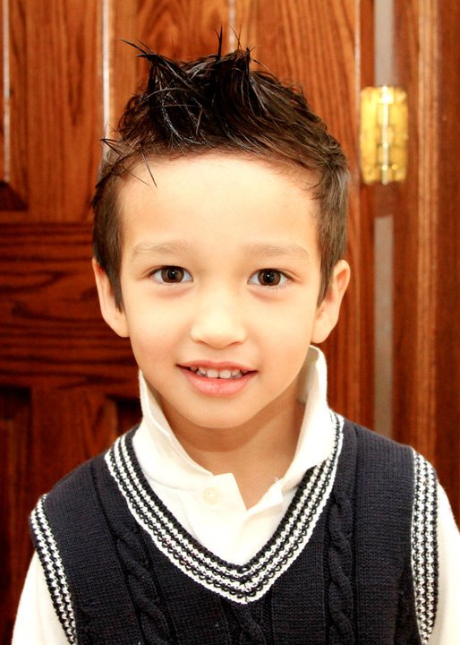School picture day for Jason (2010). He asked for spiky hair 